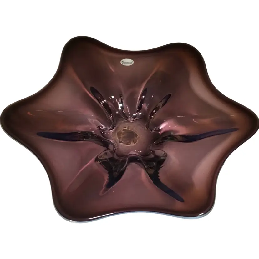 Fenton International Amethyst Glass Console Bowl Centerpiece