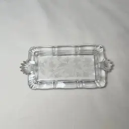 Vintage 1940s Fostoria Lido Baroque Clear Etched Crystal Butter Tray