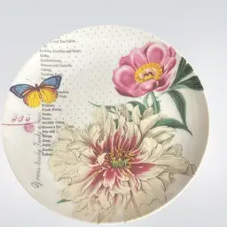 Fringe Multi Butterfly And Flowers Plate