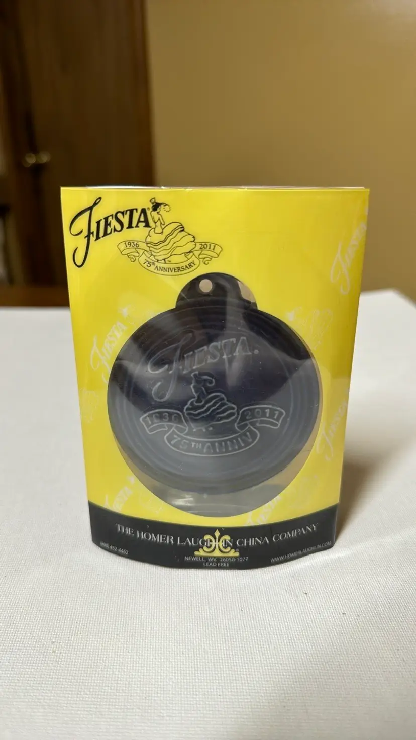 Homer Laughlin Fiesta 75th Anniversary Cobalt Ornament new in packaging