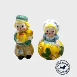 Vintage Josef Pumpkin Couple Shakers