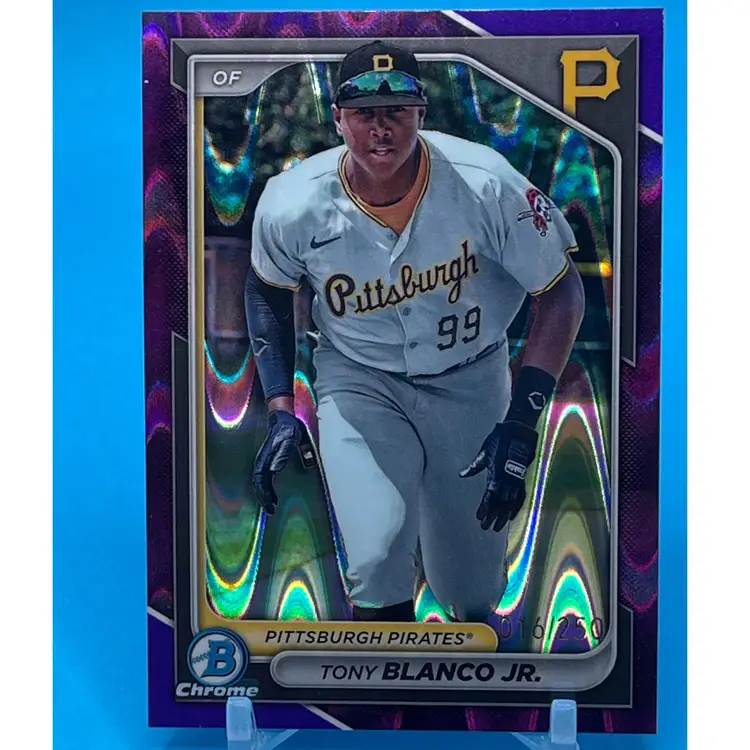 2024 Bowman Chrome Prospects Purple RayWave #/250 Tony Blanco Jr. Pittsburgh Pirates
