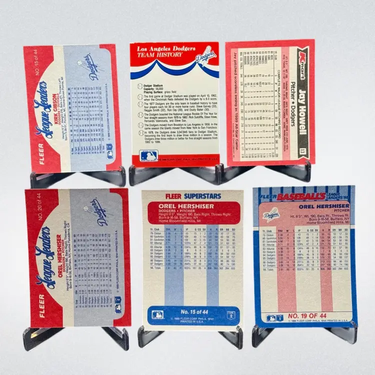 Orel Hershiser Kirk Gibson Topps Kmart Fleer Los Angeles Dodgers 5 Card Lot