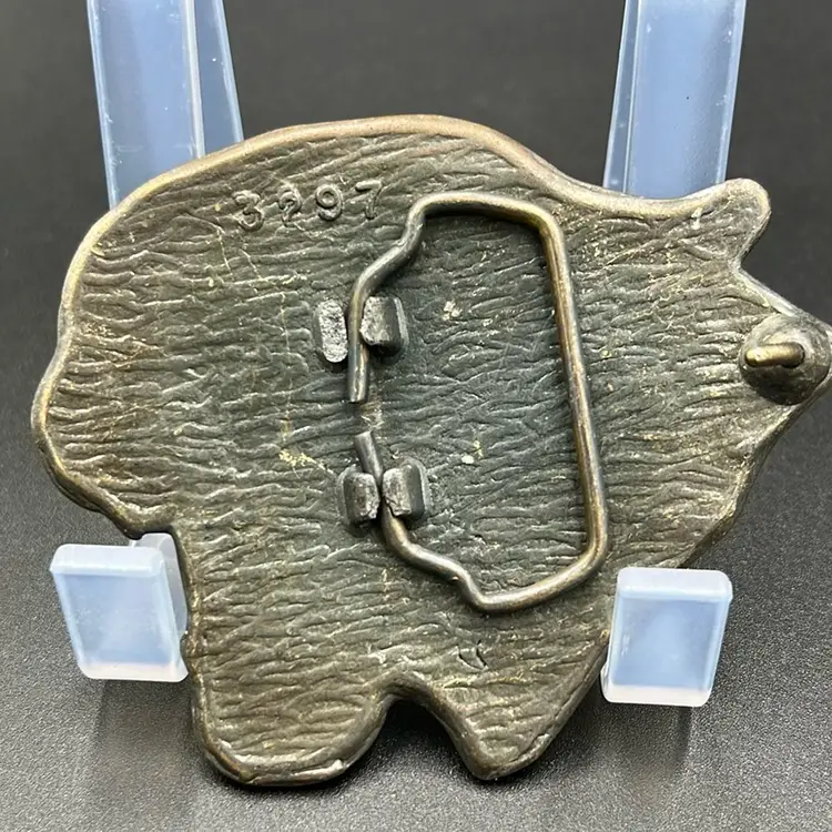 Solid Brass Panther Head Belt Buckle/ Wall Art/framed Decor Mascot, Big Cats 3” Tall