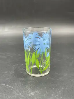 Vintage Kraft Swanky Swig with Blue Flowers