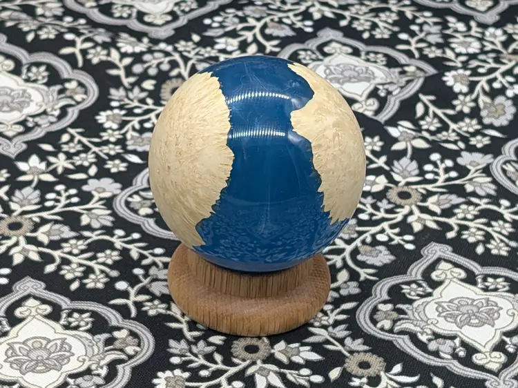 3 1/4 Inch Blue With Clouds Hybrid Sphere/Ball With Stand