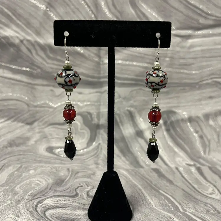 #30 "Still I Rise" Series - Handmade by Me -- Lampwork Glass Earrings