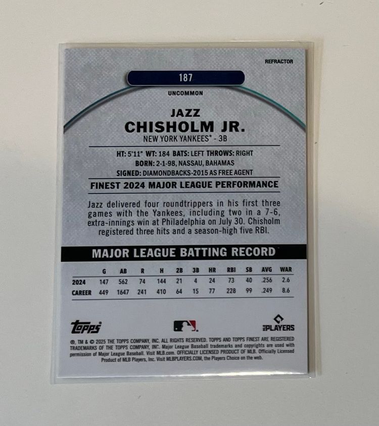 Jazz Chisholm Jr. Finest Uncommon Refractor New York Yankees