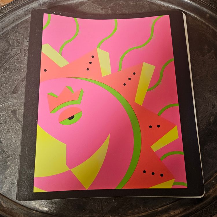 Vtg 1990 Stuart Hall Neon Sun Binder Memphis Design 90s School Supplies Retro Notebook