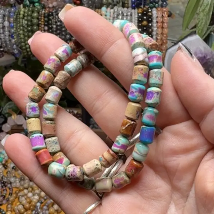 Died Snake Skin Barrel Bracelet