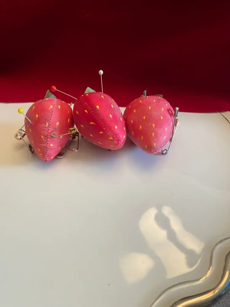 Vintage Strawberry Pincushions