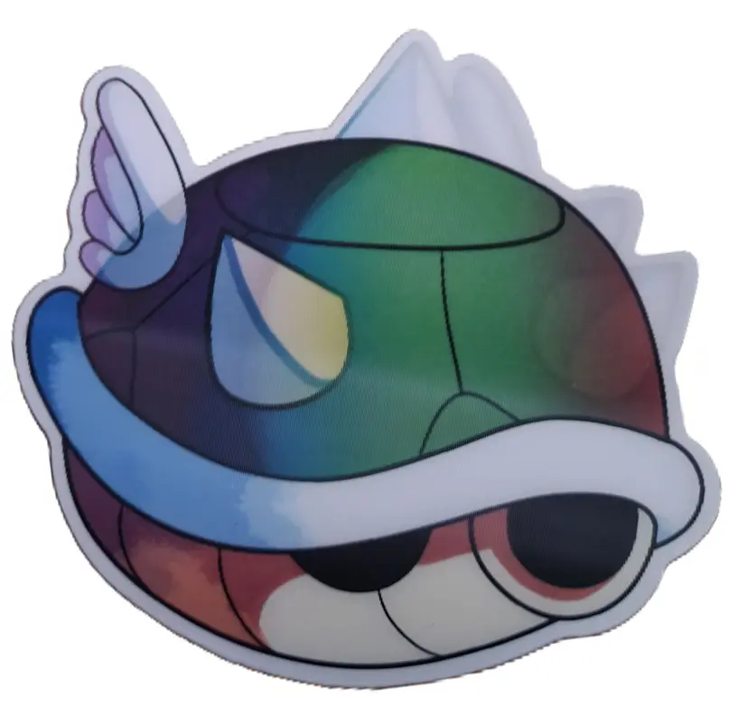 Super Mario Shell Green 3D Lenticular 5" Decal Anime Motion Car Sticker Decal