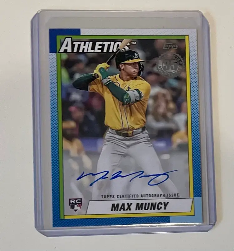 Max Muncy RC 1990 Topps Auto Oakland Athletics