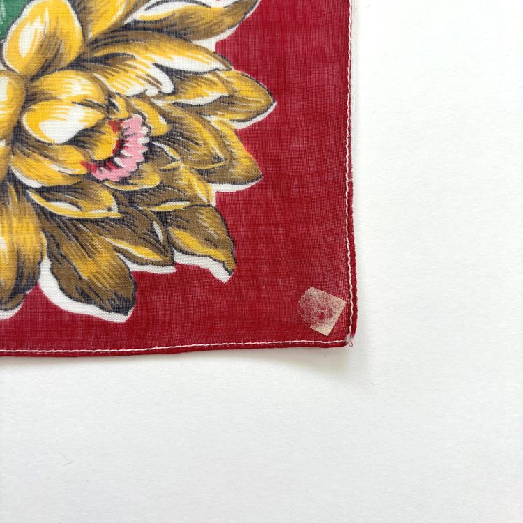 Linen Mulitcolor Floral Bridesmaid Handkerchief Wedding Cottage Core  Vintage