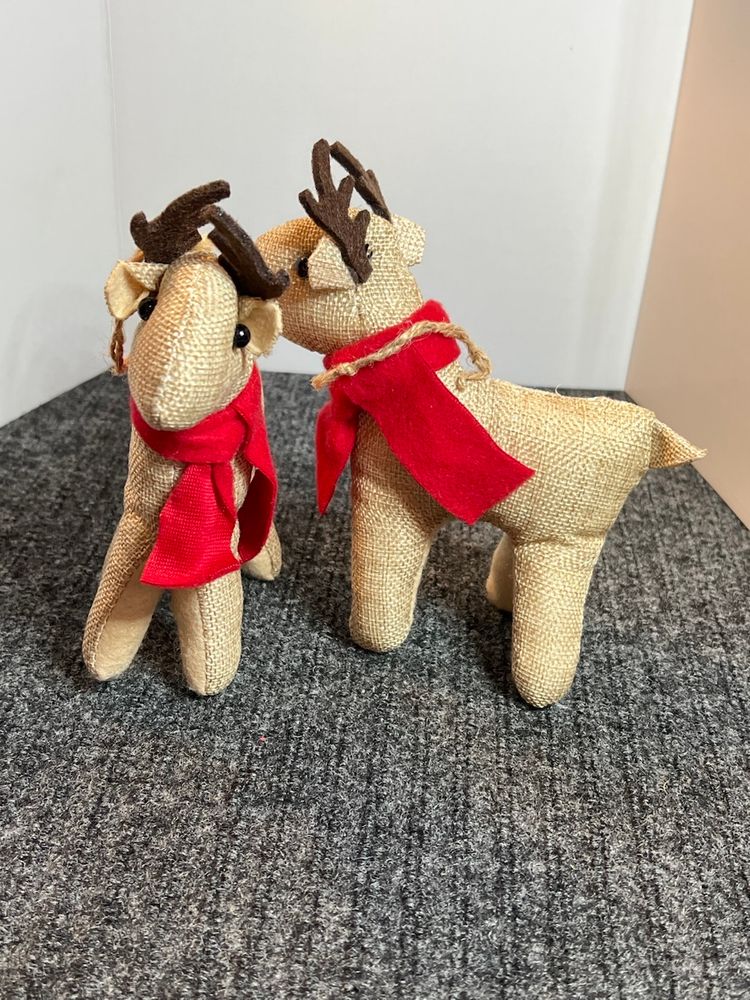 Burlap Deer - Pair Of 2