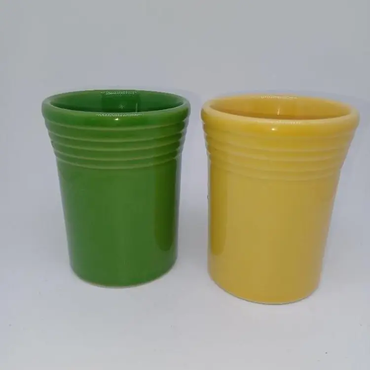 2 Fiestaware Juice Tumblers Shamrock & Sunflower retired colors