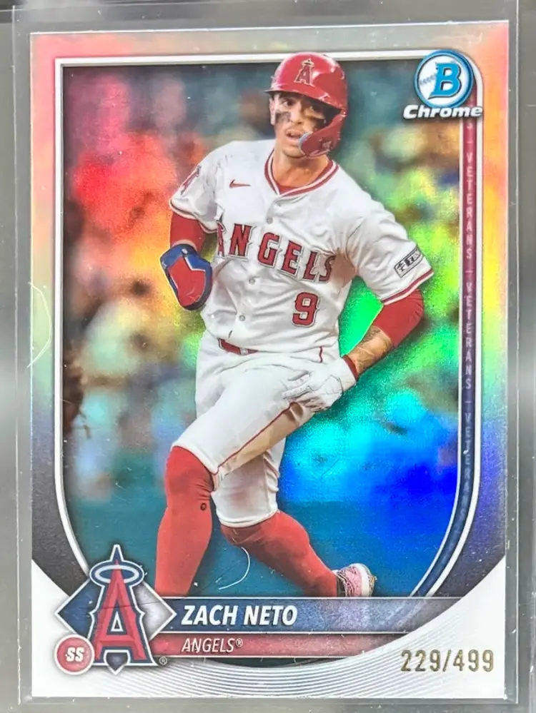 2025 Bowman Chrome Zach Neto Refractor Parallel /499 Los Angeles Angels