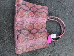 Sassy Jones Pink/Purple Snake Print Faux Leather Shoulder Bag