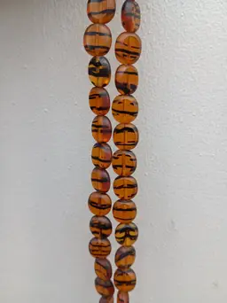 38 count 10 mm Square Vintage Tortoise Shell Czech Glass Beads