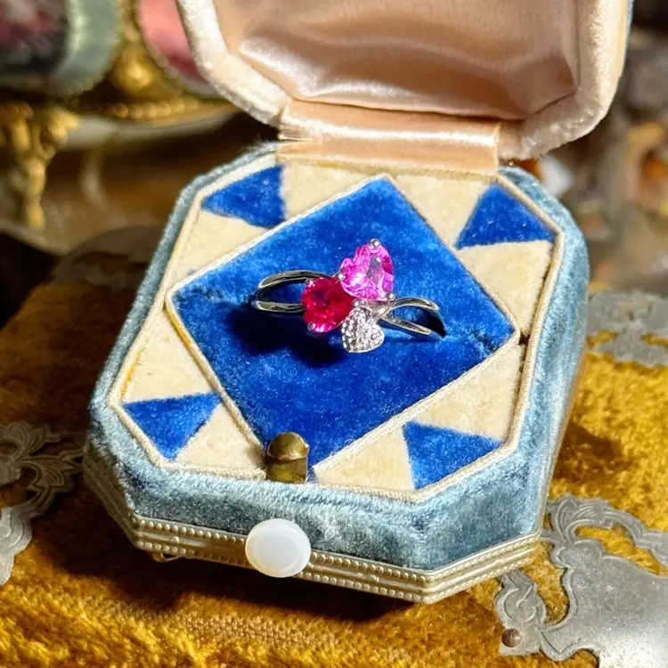 Sterling Silver Ruby, Sapphire & Diamond Ring Size 7