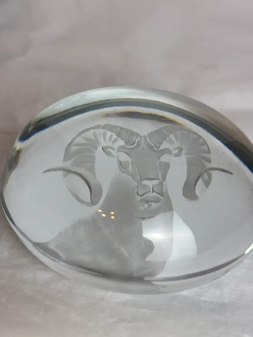 Ram Glass Paperweight - Please Read