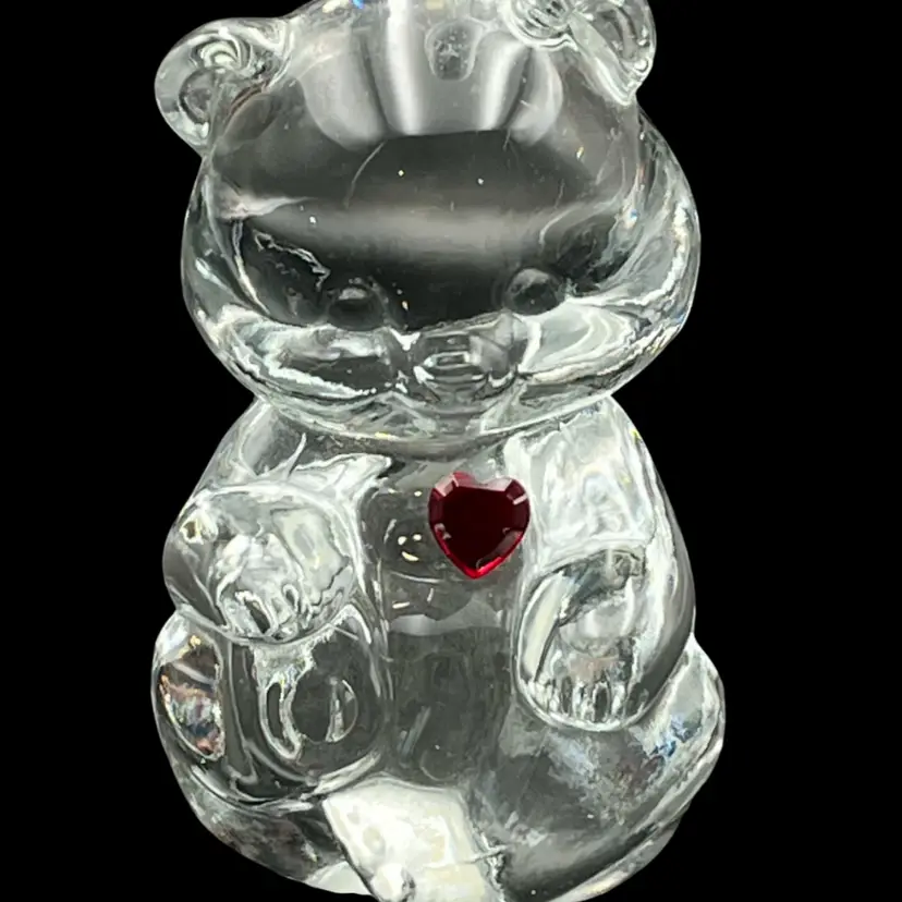 Fenton Art Glass- Teddy Bear-Ruby- July Birthstone-GLOWS!