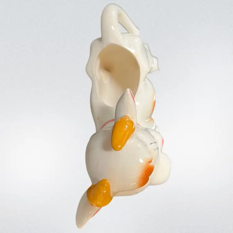 1950s Cow Creamer Pitcher – Hand-Painted Ceramic Japan, 5.5”L x 4.5”H