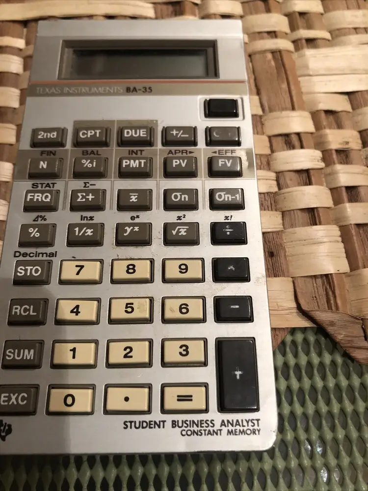 Texas Instruments BA-35 Student Business Analyst Calculator Non-Working 4 Parts