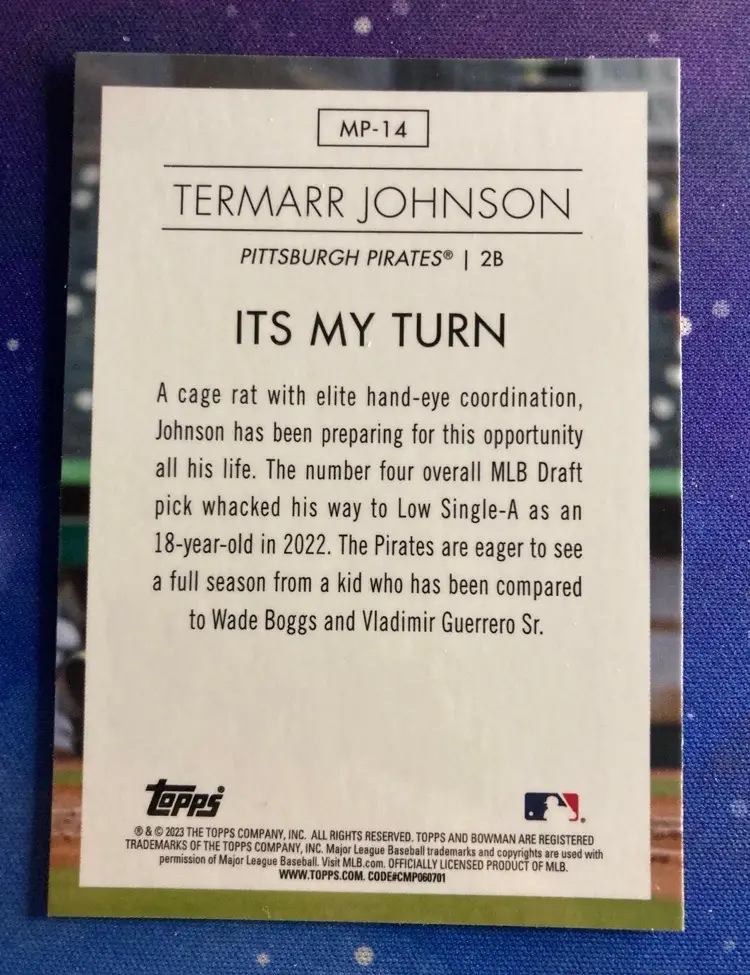 2023 Termarr Johnson Bowman Modern Prospects #MP-14 Pittsburgh Pirates