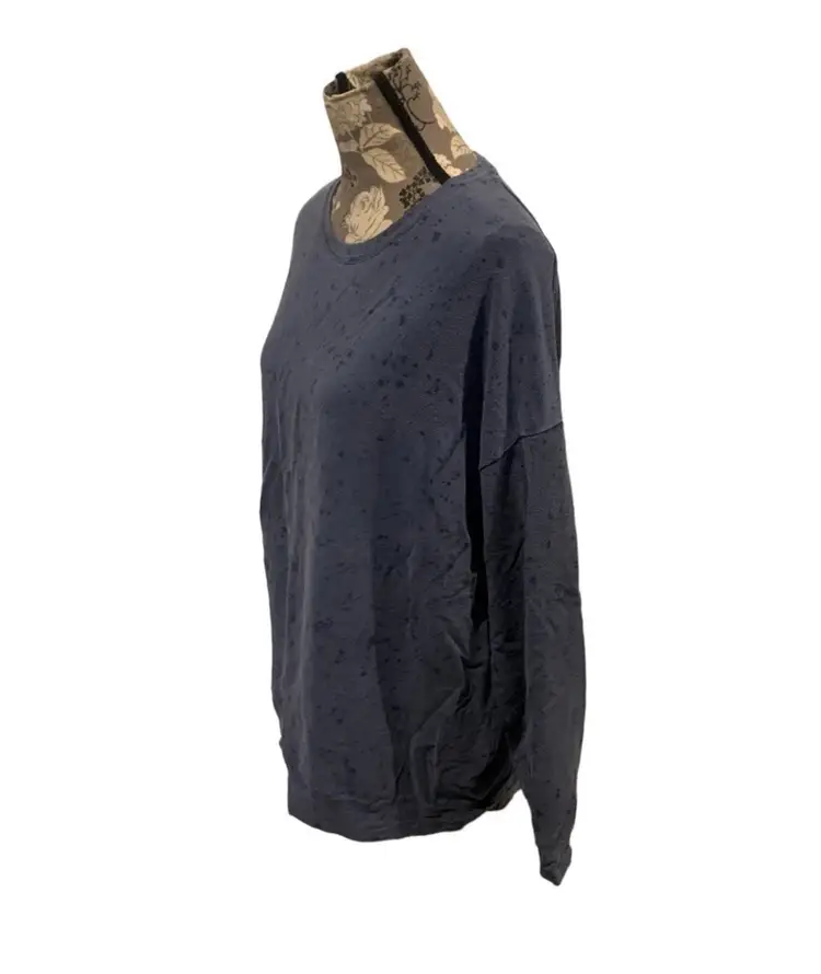 ATHLETA Studio to Street Blue Paint Splatter Crewneck Top size large