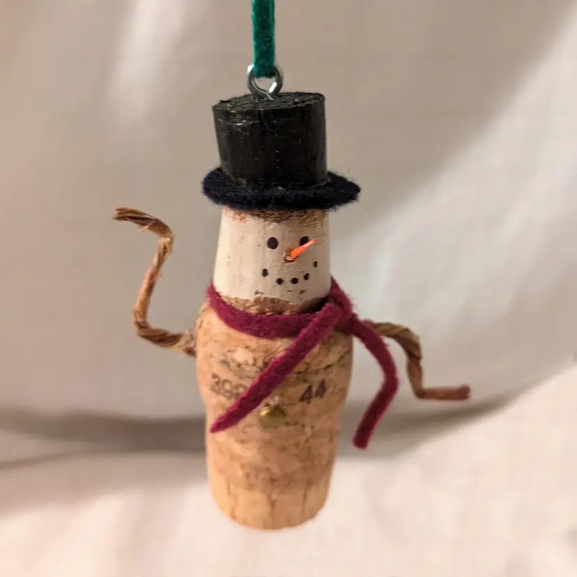 Made by Me! Dancing Cork Snowman Ornament