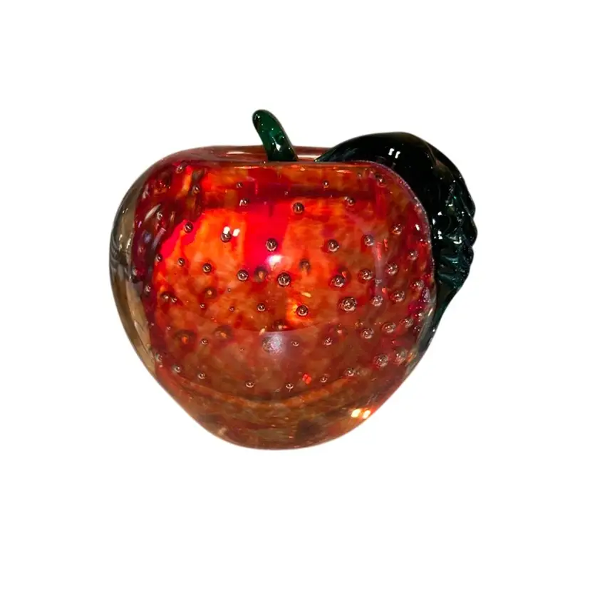Controlled Bubble Lenox Apple Paperweight UV Glow!