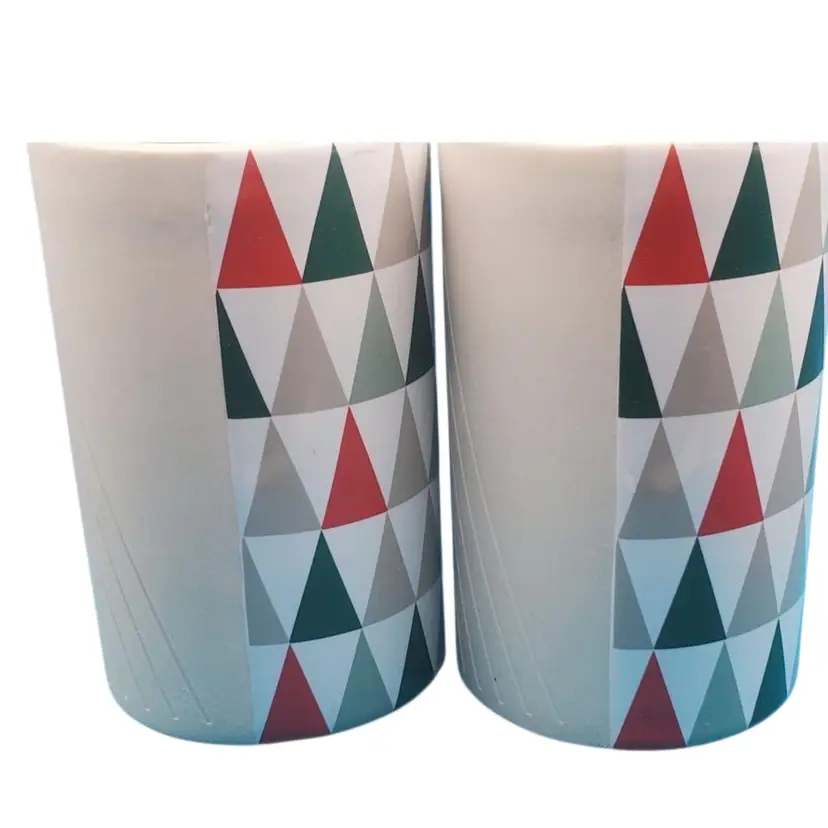 Set Of Two Starbucks Green Red Triangle Tree Holiday Design 2017 12oz Coffee Tea Cup Mug