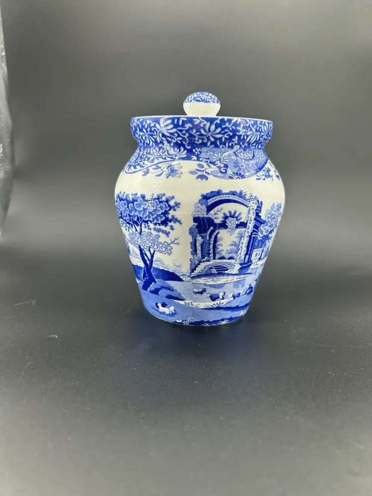 Vintage Spode Blue Italian Storage Jar