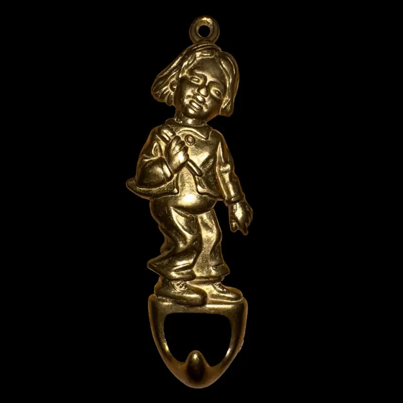 BREV Italy Brass Figural Boy Towel Bathroom
Or Nursery 3.5” Hook