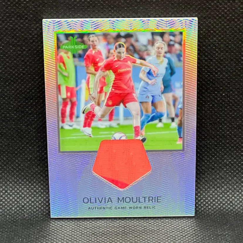 Olivia Moultrie 2024 Parkside Pacific NWSL Relic 2 Color Portland Thorns Soccer Card