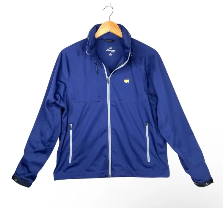 Master's Tech Blue full Zip Hooded jacket men's size small golf