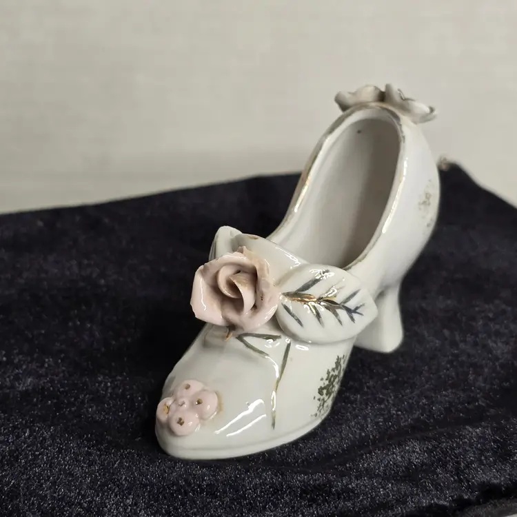 Mini Shoe Hand Painted Silver Accents