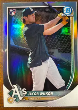 2025 Bowman Chrome Jacob Wilson RC Image Variation Oakland Athletics