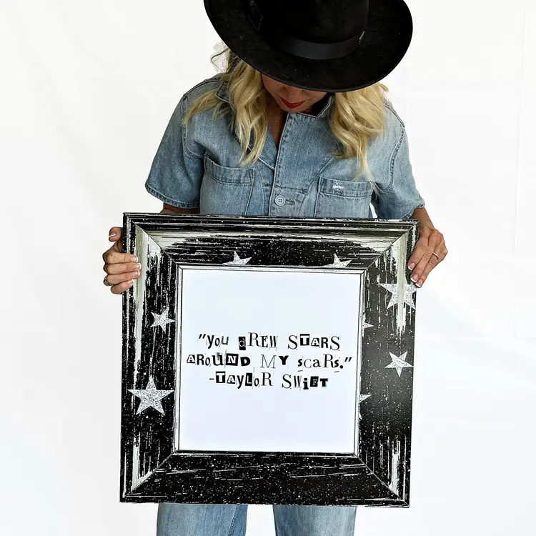 You drew stars around my scars-Taylor Swift Inspired Framed Wall Art-Song Lyric-Folklore