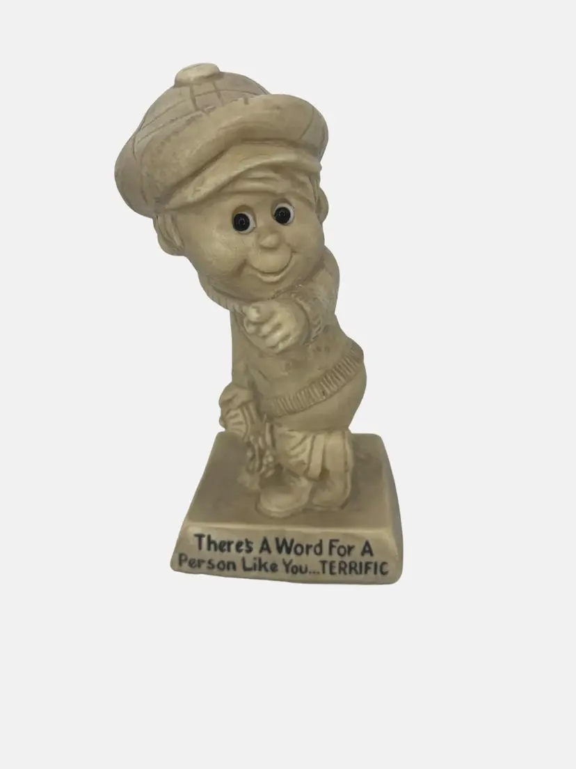 Vintage 1970 Berrie Figurine "There's A Word For A Person Like You...TERRIFIC"
