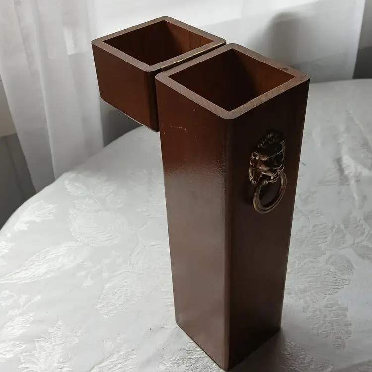 Tall Wooden Matchstick Holder