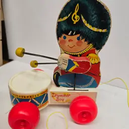 Vintage Fisher Price Drummer Boy Pull Along Toyy