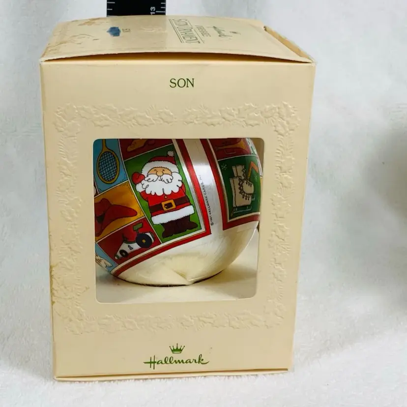 Hallmark Unbreakable Satin Ornament Collection Son CHRISTMAS ORNAMENT In The Box