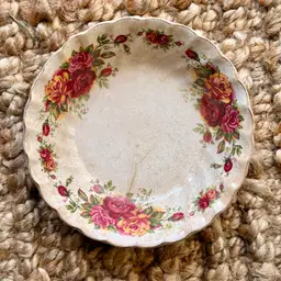 Vintage Myott Ironstone Floral Plate with heavy crazing – Staffordshire, England