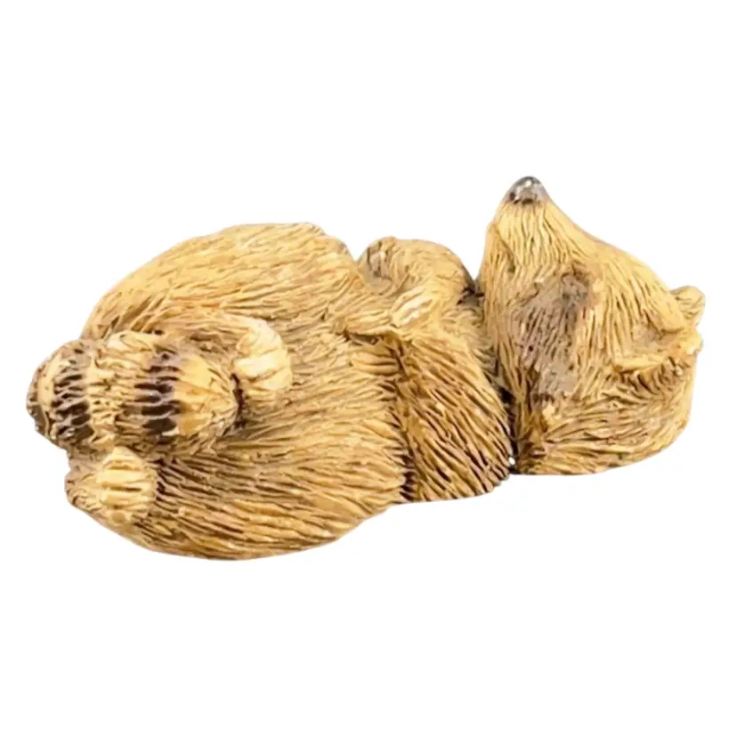Vintage Sleeping Raccoon Figurine by Sandra Brue Sandicast 1986