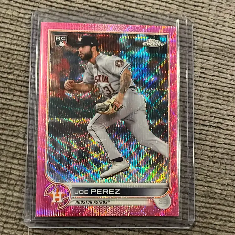 Joe Perez Pink Refractor Rookie. Houston Astros. 2022 Topps Chrome