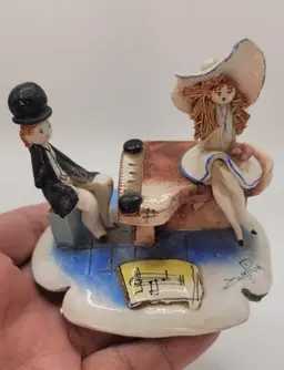Vintage Zampiva Italy Porcelain Figurine Pianist 2" tall