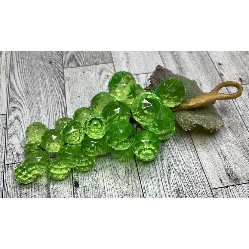 Vintage, Green, Faceted, Acrylic Grapes