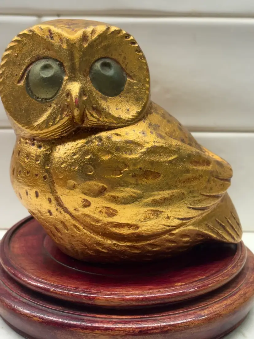 MCM Gold Leaf Owl Figurine